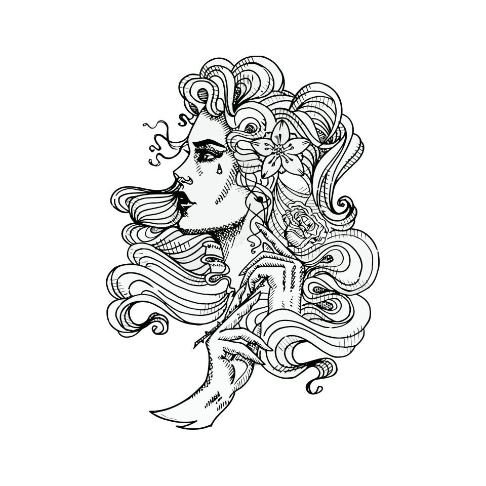 Woman Face With Curly Hair