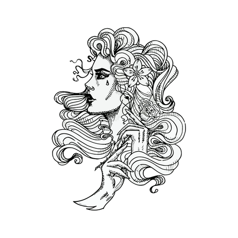 Woman Face With Curly Hair