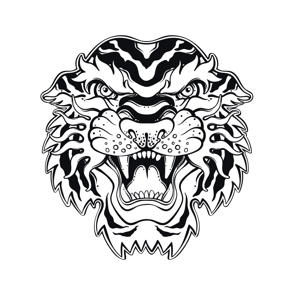 Angry Tiger Head Tattoo