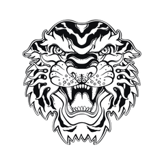 Angry Tiger Head Tattoo
